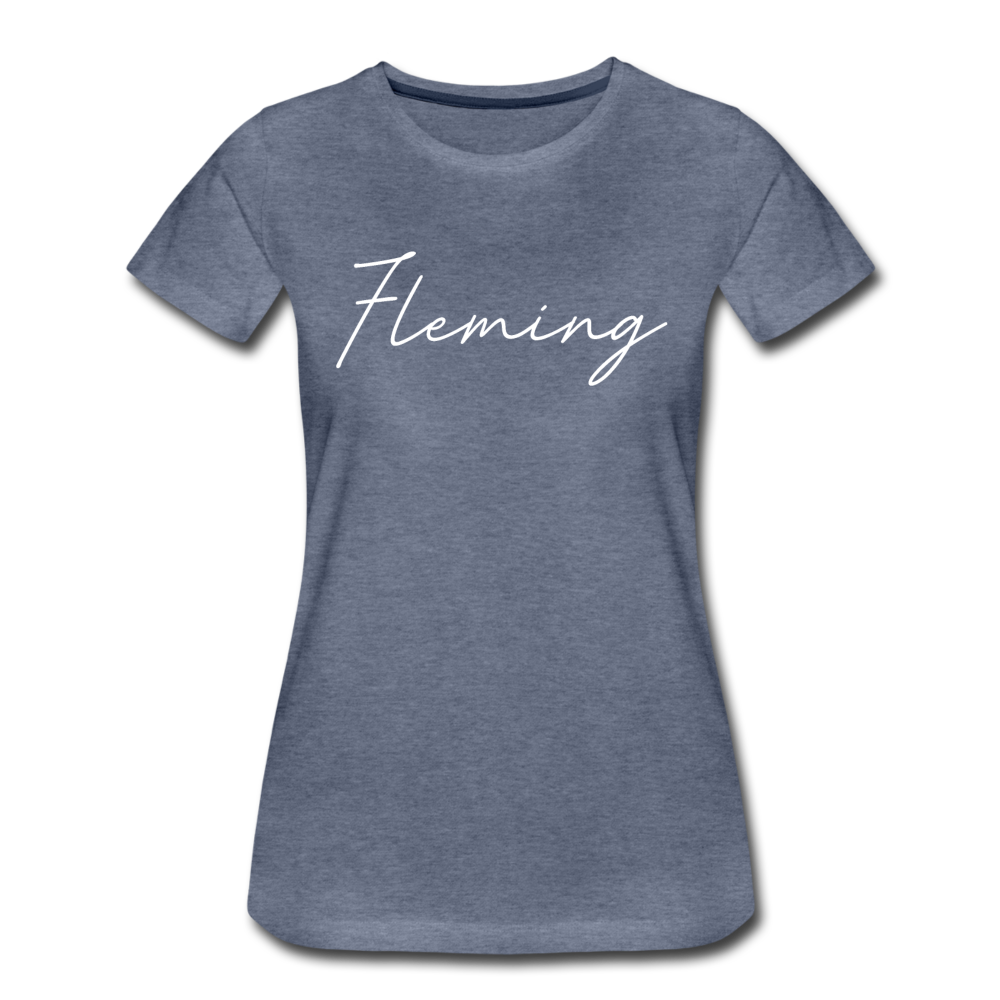 Fleming County Cursive Women's T-Shirt - heather blue