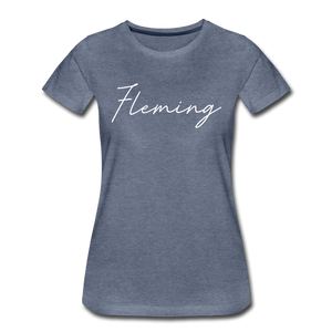 Fleming County Cursive Women's T-Shirt - heather blue