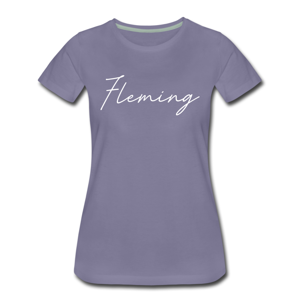 Fleming County Cursive Women's T-Shirt - washed violet