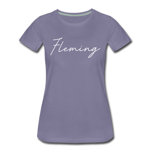 Fleming County Cursive Women's T-Shirt - washed violet