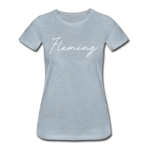 Fleming County Cursive Women's T-Shirt - heather ice blue