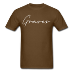 Graves County Cursive T-Shirt - brown