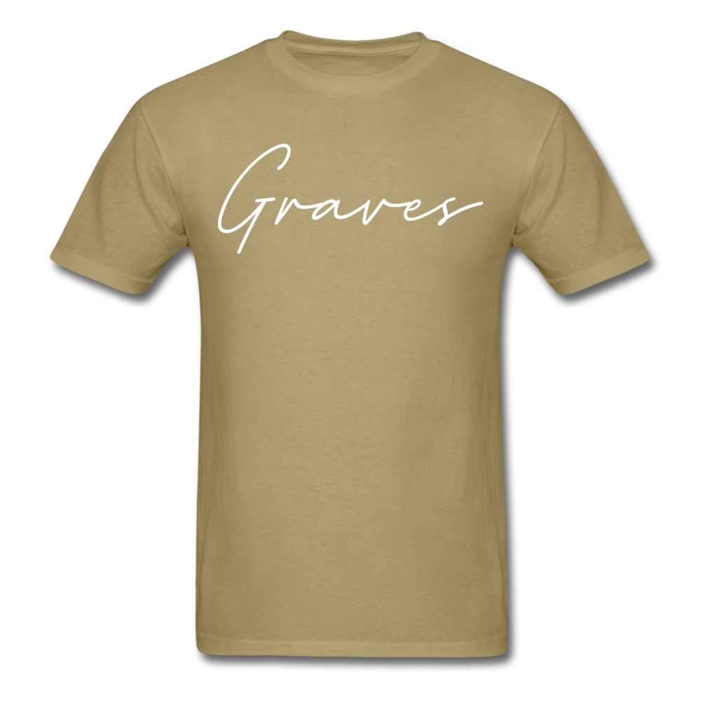 Graves County Cursive T-Shirt - khaki