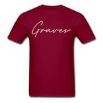 Graves County Cursive T-Shirt - burgundy