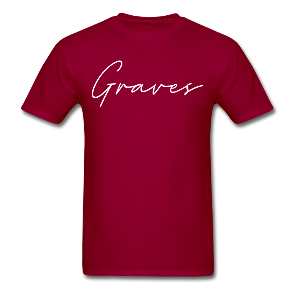 Graves County Cursive T-Shirt - dark red