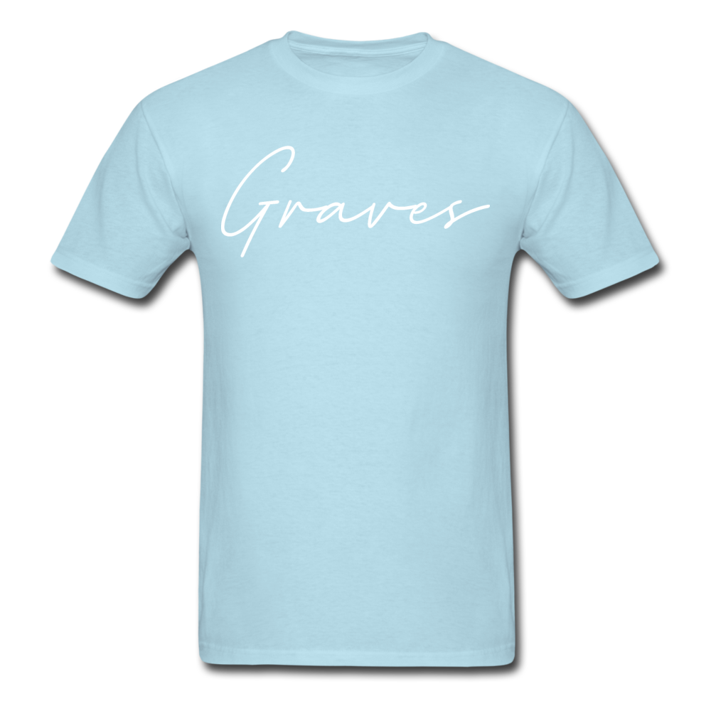 Graves County Cursive T-Shirt - powder blue