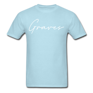 Graves County Cursive T-Shirt - powder blue