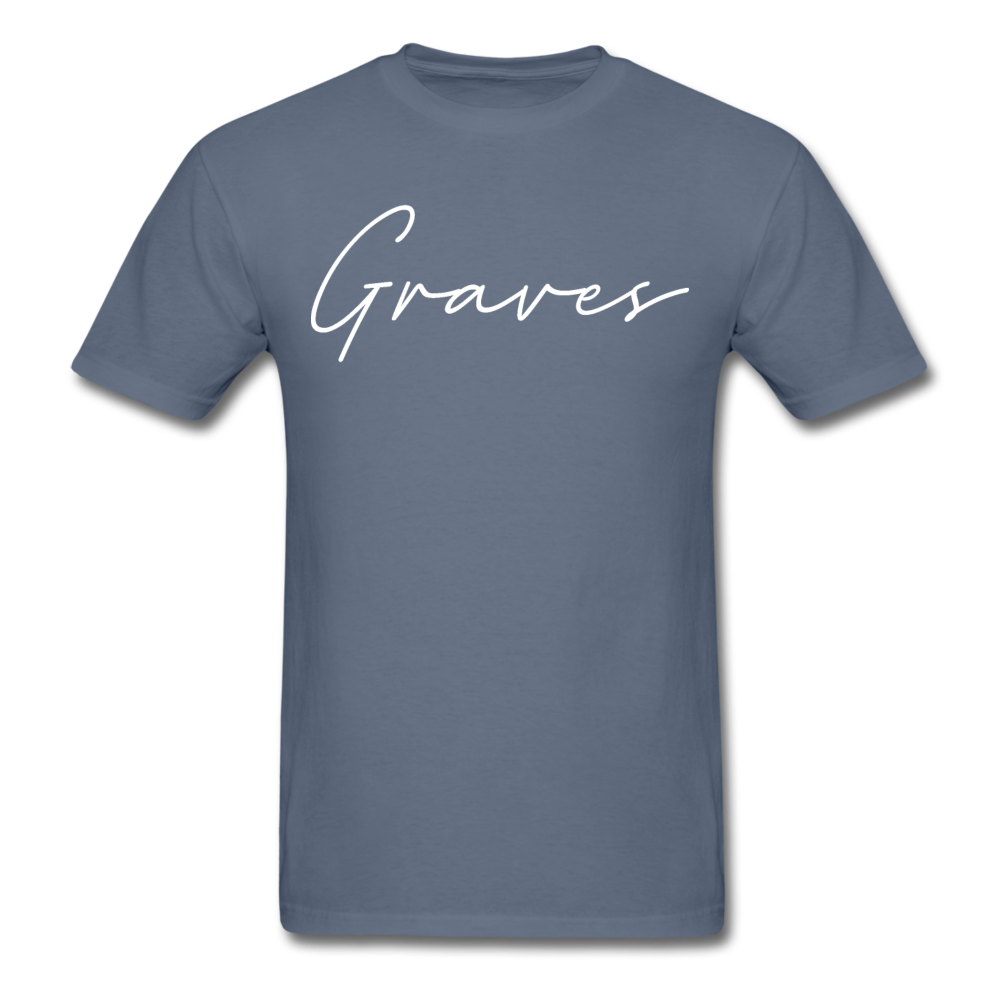 Graves County Cursive T-Shirt - denim