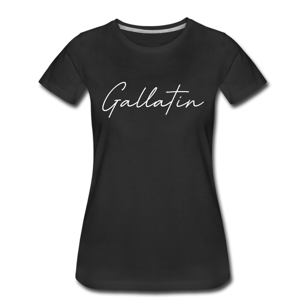 Gallatin County Cursive Women's T-Shirt - black