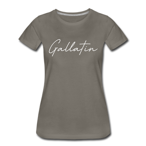 Gallatin County Cursive Women's T-Shirt - asphalt gray