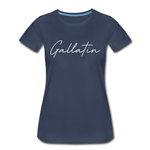 Gallatin County Cursive Women's T-Shirt - navy