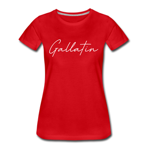 Gallatin County Cursive Women's T-Shirt - red