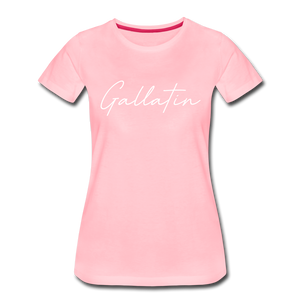 Gallatin County Cursive Women's T-Shirt - pink