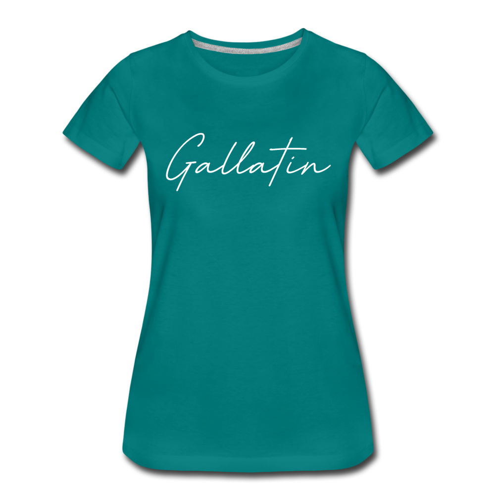 Gallatin County Cursive Women's T-Shirt - teal