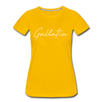 Gallatin County Cursive Women's T-Shirt - sun yellow