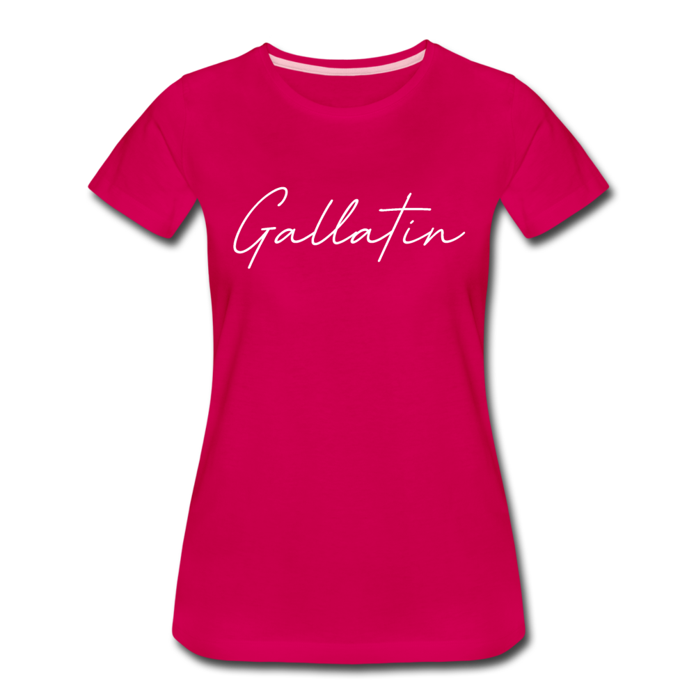 Gallatin County Cursive Women's T-Shirt - dark pink