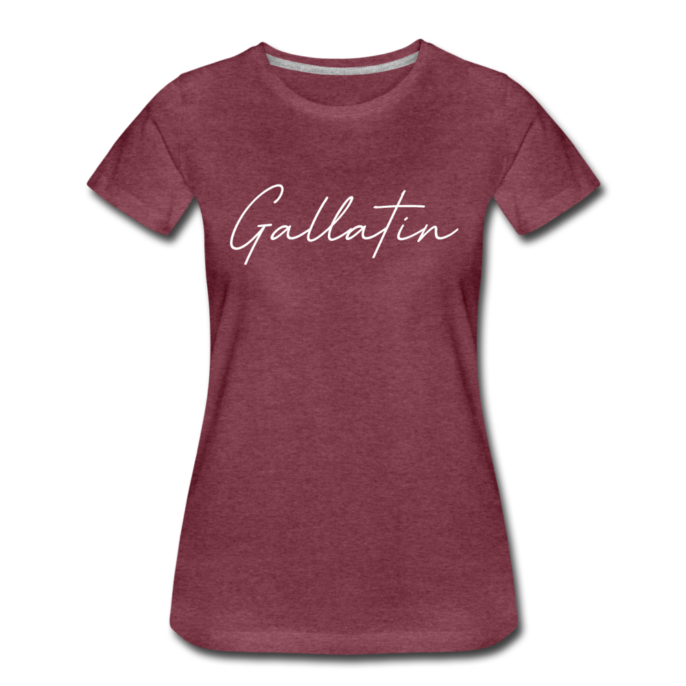 Gallatin County Cursive Women's T-Shirt - heather burgundy