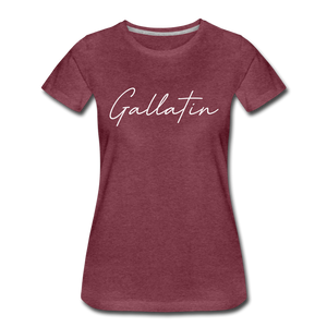Gallatin County Cursive Women's T-Shirt - heather burgundy