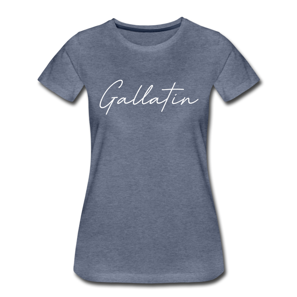 Gallatin County Cursive Women's T-Shirt - heather blue