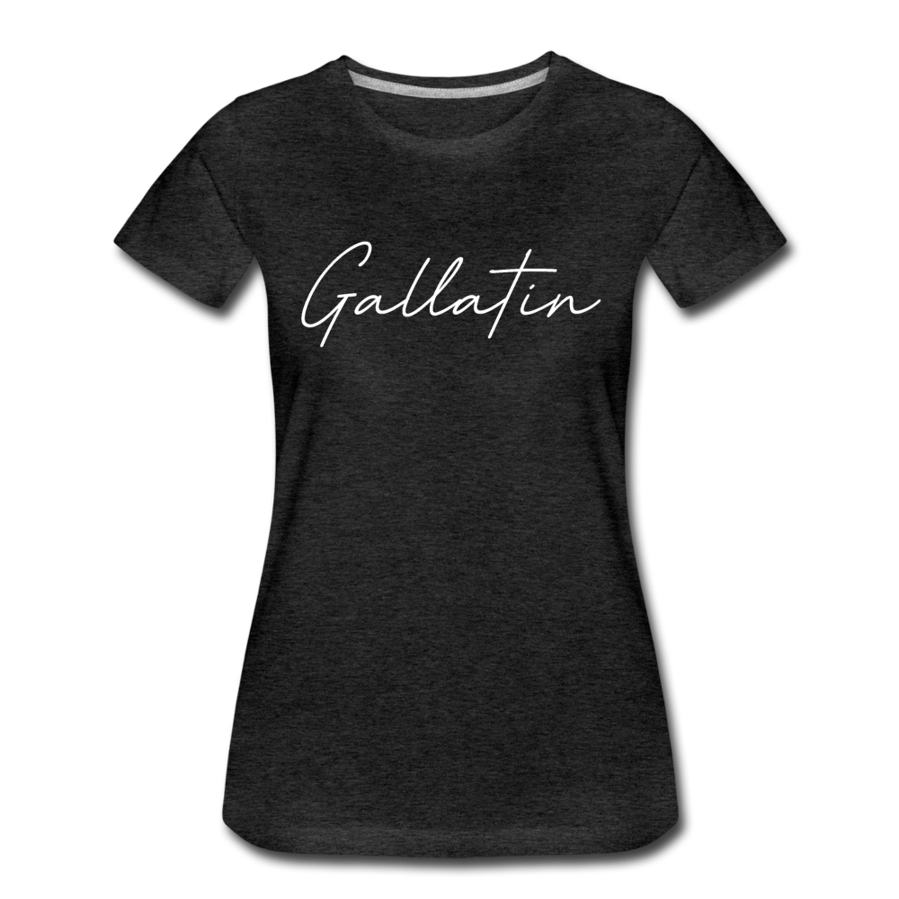 Gallatin County Cursive Women's T-Shirt - charcoal gray