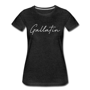 Gallatin County Cursive Women's T-Shirt - charcoal gray