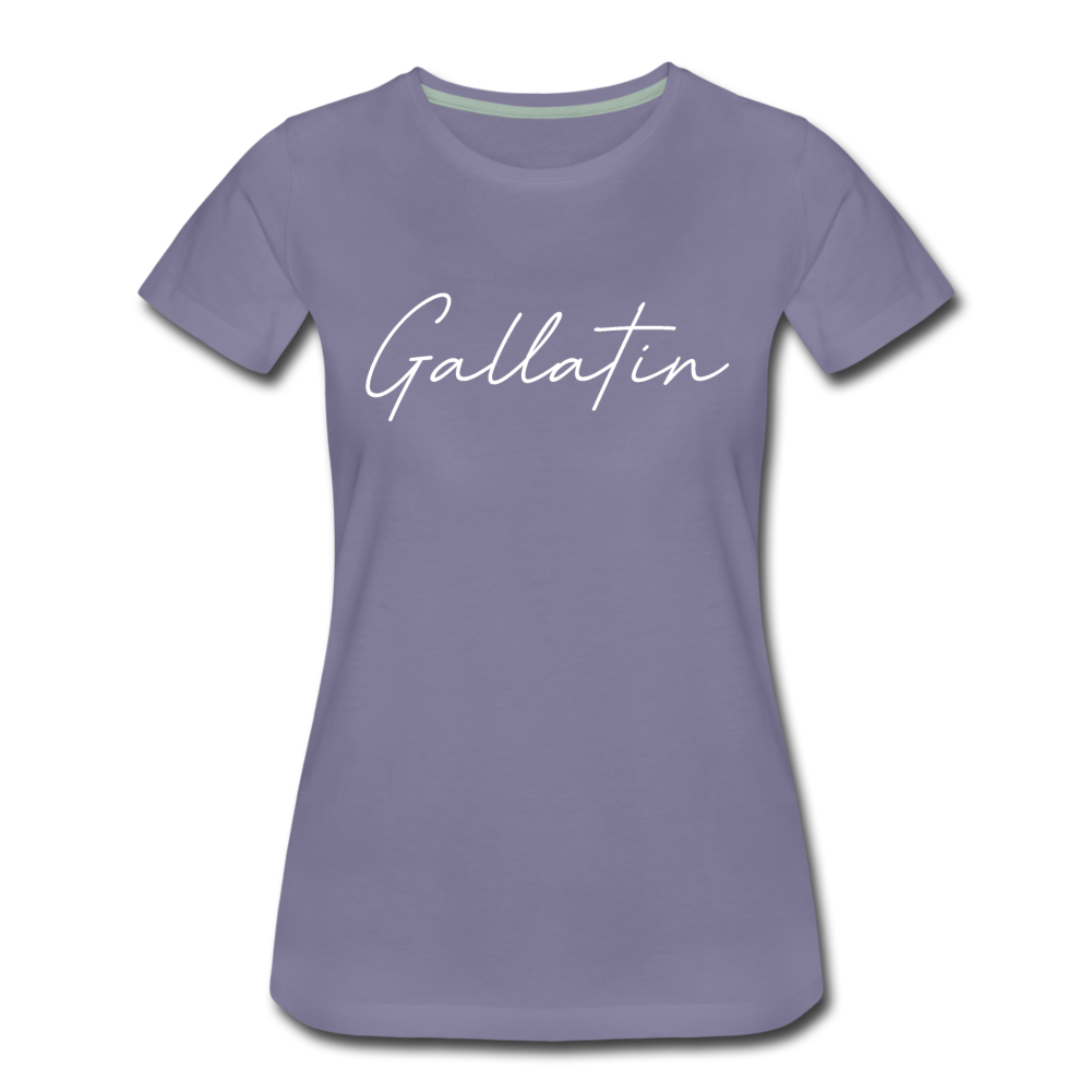 Gallatin County Cursive Women's T-Shirt - washed violet