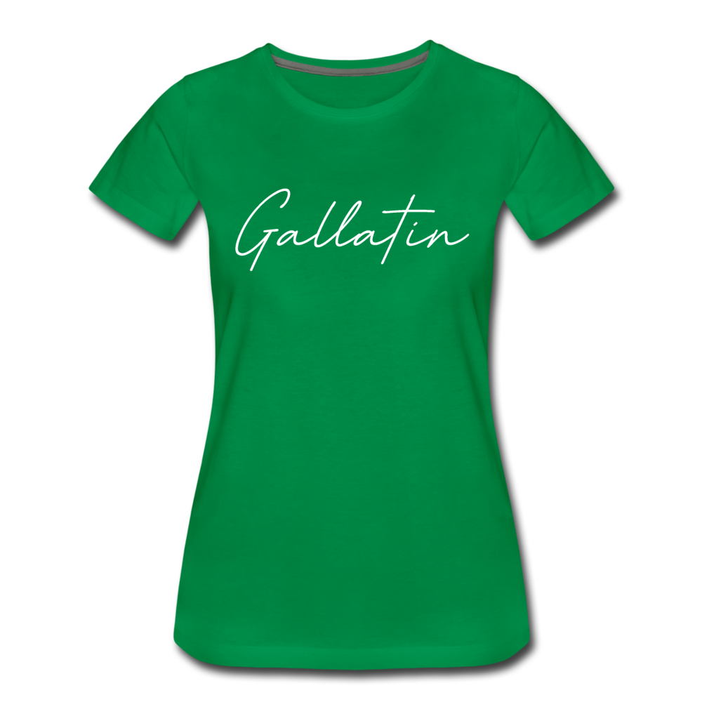 Gallatin County Cursive Women's T-Shirt - kelly green