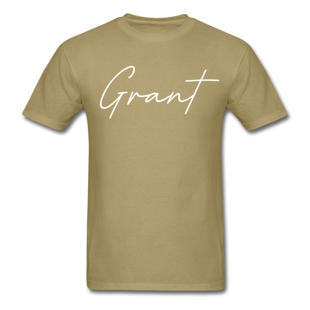 Grant County Cursive T-Shirt - khaki