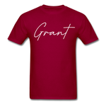 Grant County Cursive T-Shirt - dark red