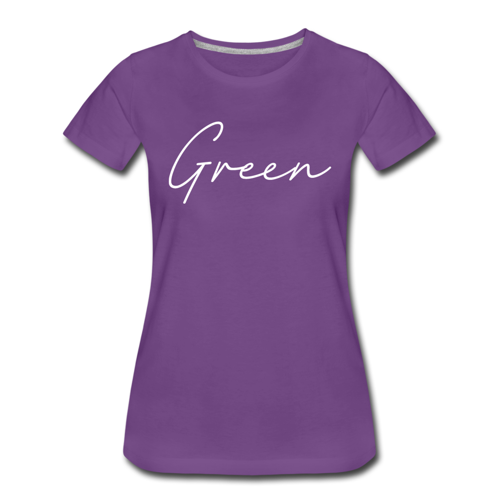 Green County Cursive Women's T-Shirt - purple