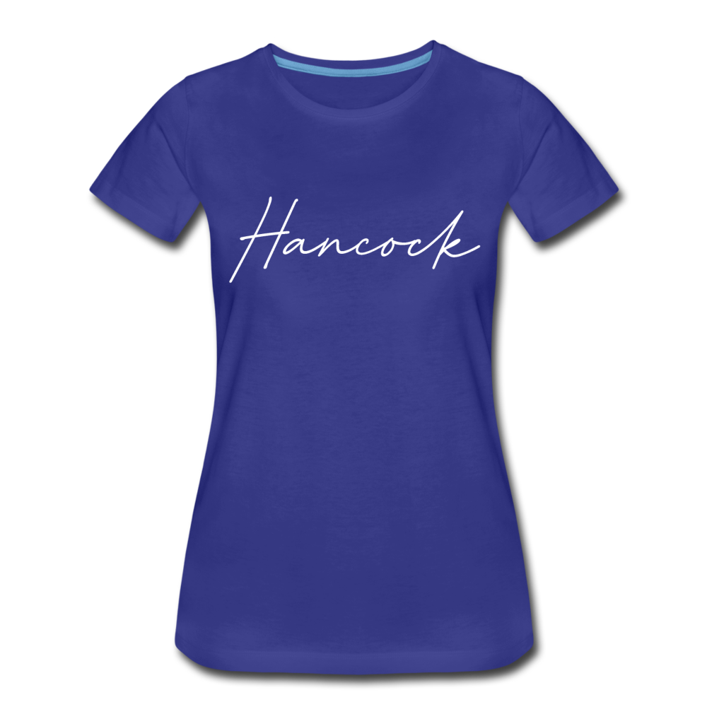 Hancock County Cursive Women's T-Shirt - royal blue
