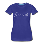 Hancock County Cursive Women's T-Shirt - royal blue