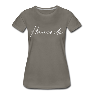 Hancock County Cursive Women's T-Shirt - asphalt gray