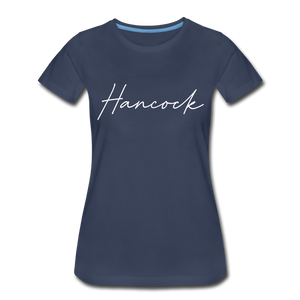 Hancock County Cursive Women's T-Shirt - navy