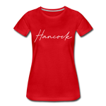 Hancock County Cursive Women's T-Shirt - red