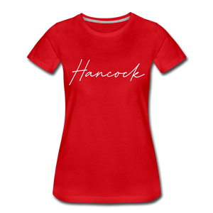Hancock County Cursive Women's T-Shirt - red