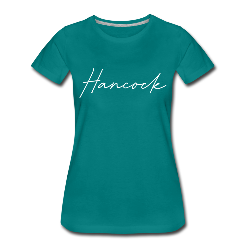 Hancock County Cursive Women's T-Shirt - teal