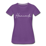 Hancock County Cursive Women's T-Shirt - purple