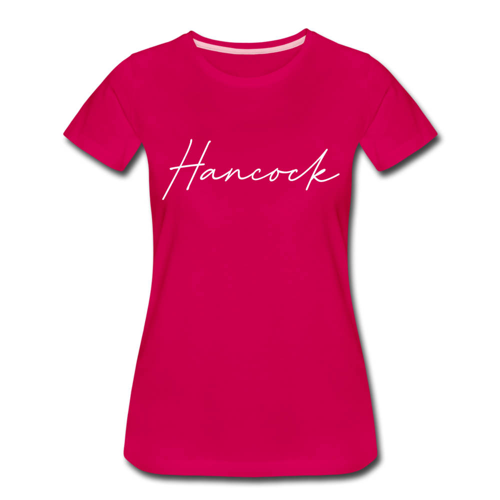 Hancock County Cursive Women's T-Shirt - dark pink