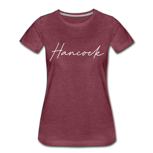 Hancock County Cursive Women's T-Shirt - heather burgundy