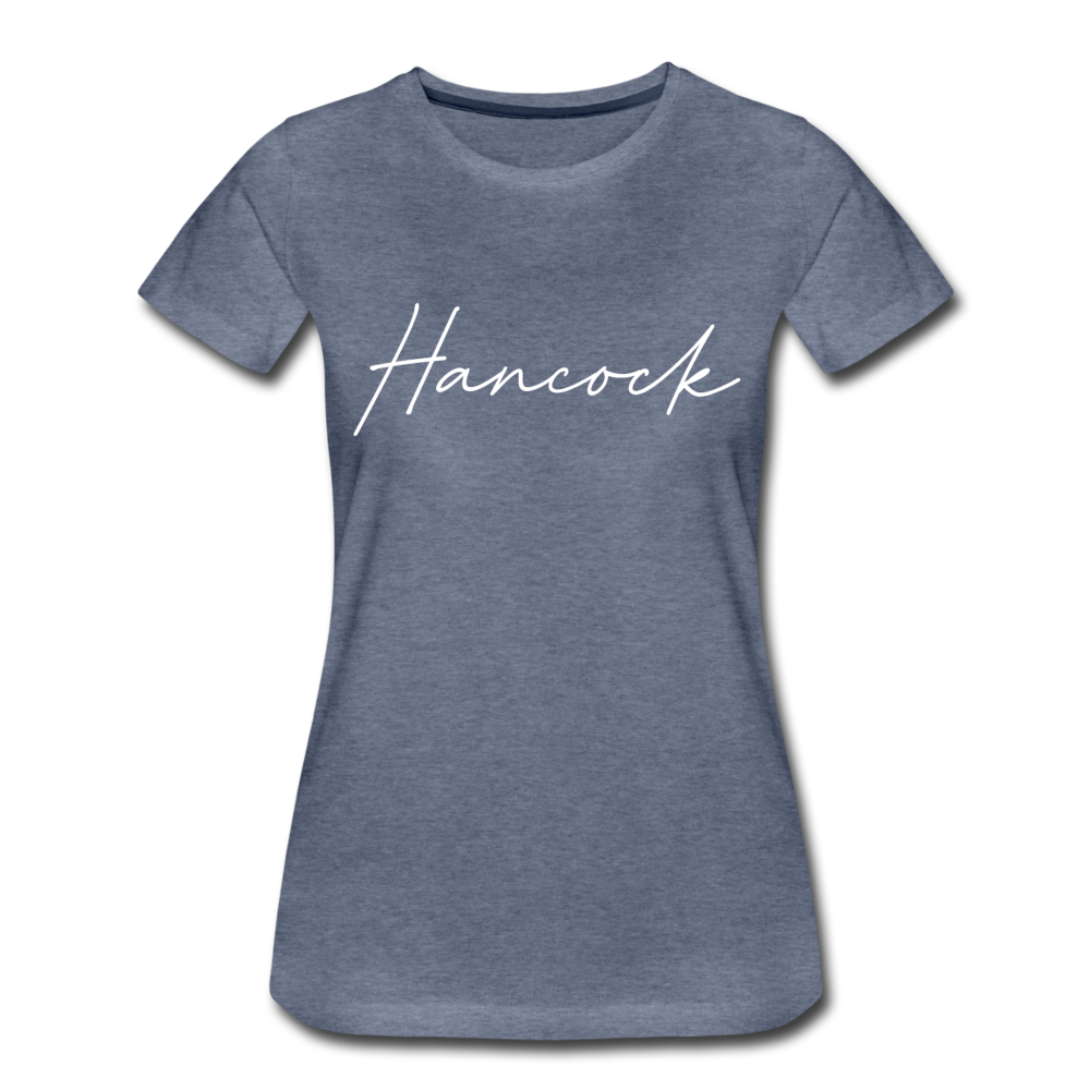 Hancock County Cursive Women's T-Shirt - heather blue