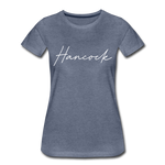 Hancock County Cursive Women's T-Shirt - heather blue