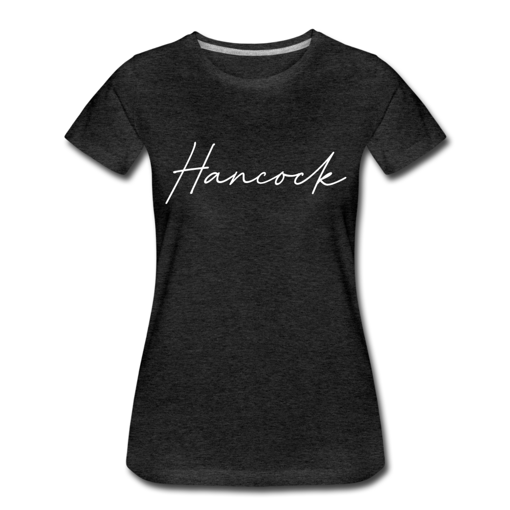 Hancock County Cursive Women's T-Shirt - charcoal gray