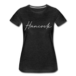 Hancock County Cursive Women's T-Shirt - charcoal gray