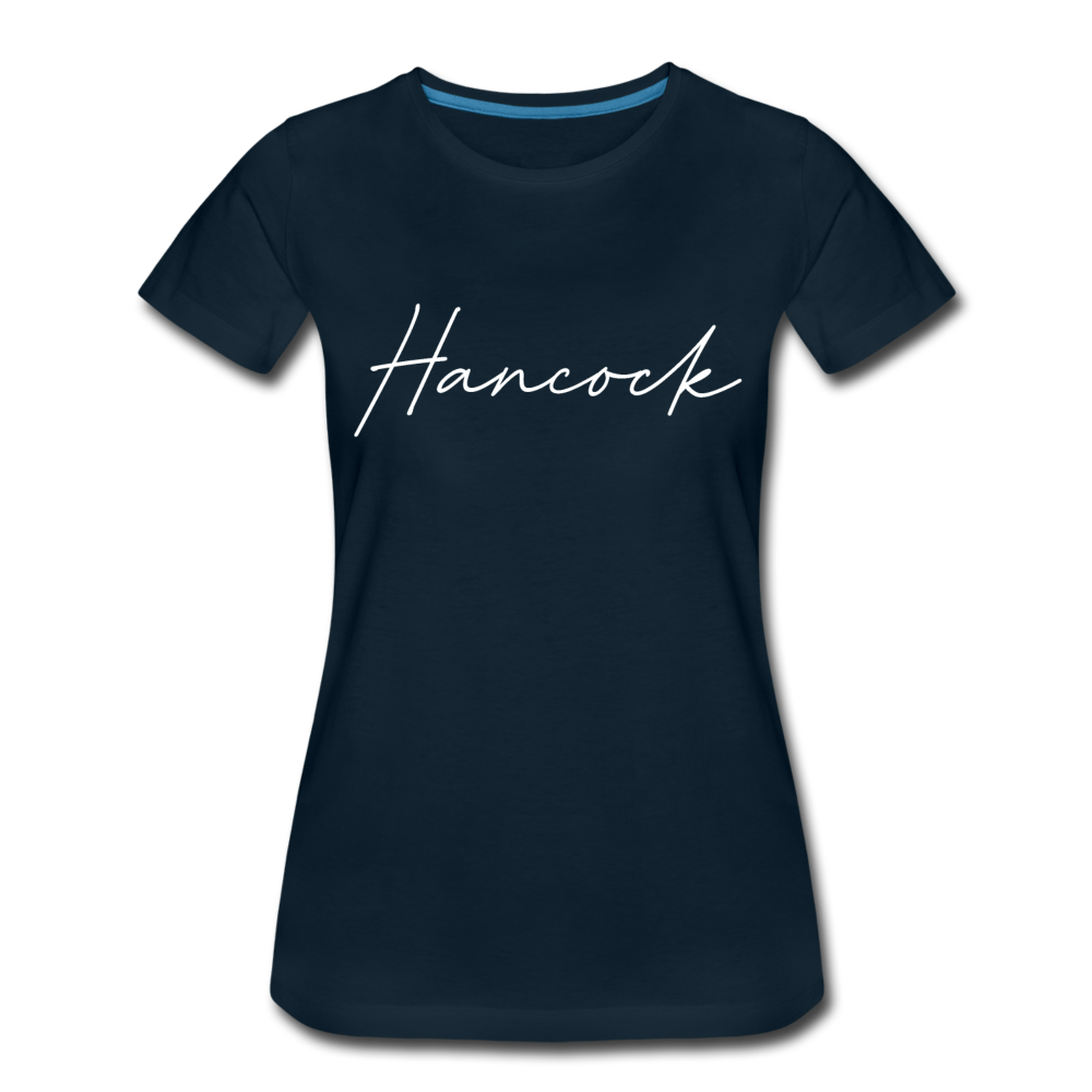 Hancock County Cursive Women's T-Shirt - deep navy