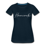 Hancock County Cursive Women's T-Shirt - deep navy