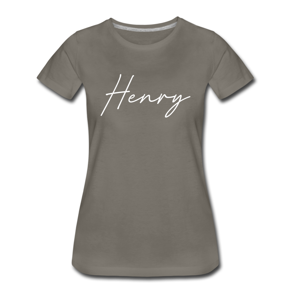 Henry County Cursive Women's T-Shirt - asphalt gray