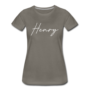 Henry County Cursive Women's T-Shirt - asphalt gray