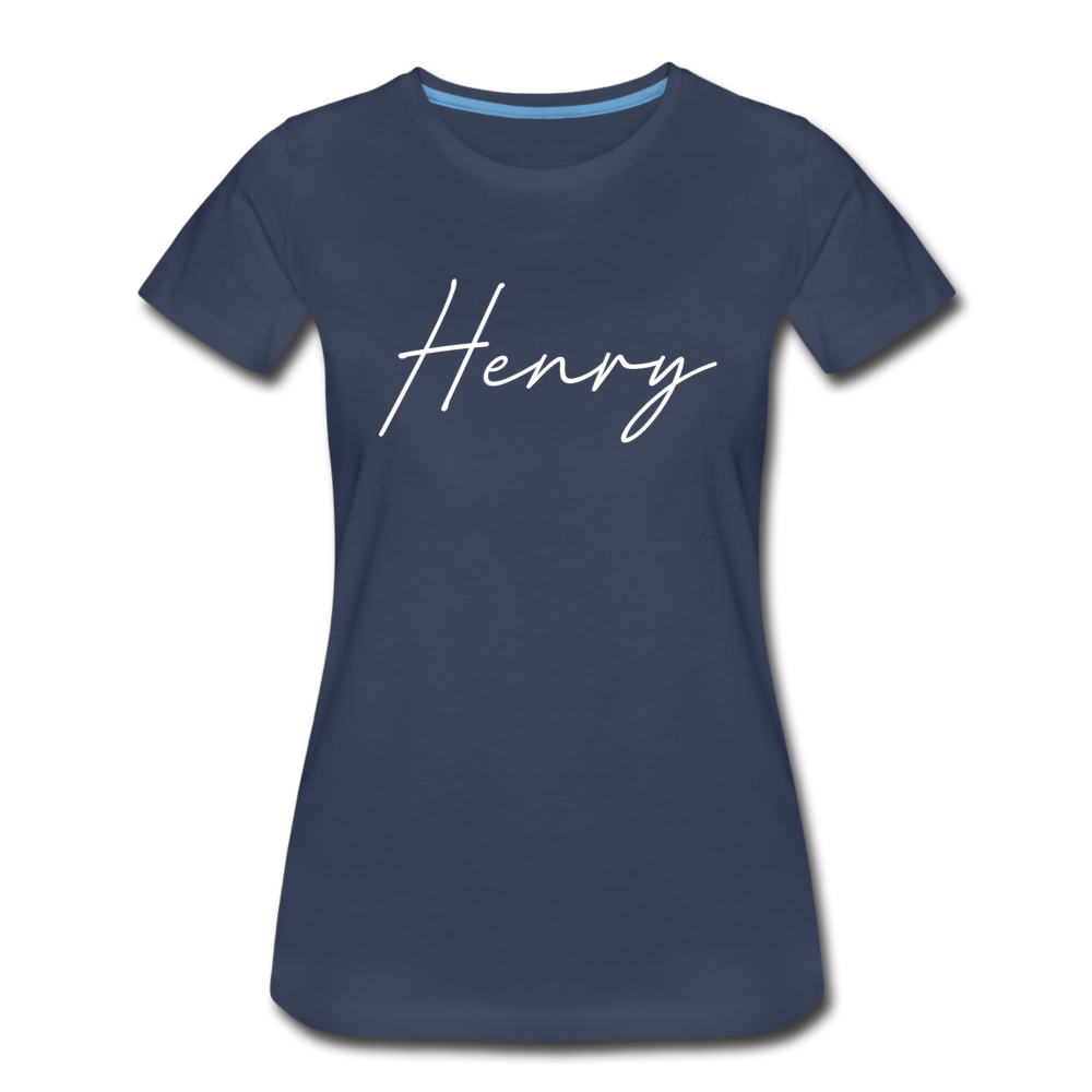 Henry County Cursive Women's T-Shirt - navy