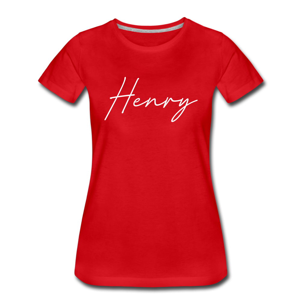 Henry County Cursive Women's T-Shirt - red